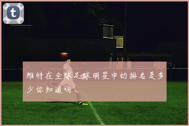 维特在全球足球明星中的排名是多少你知道吗